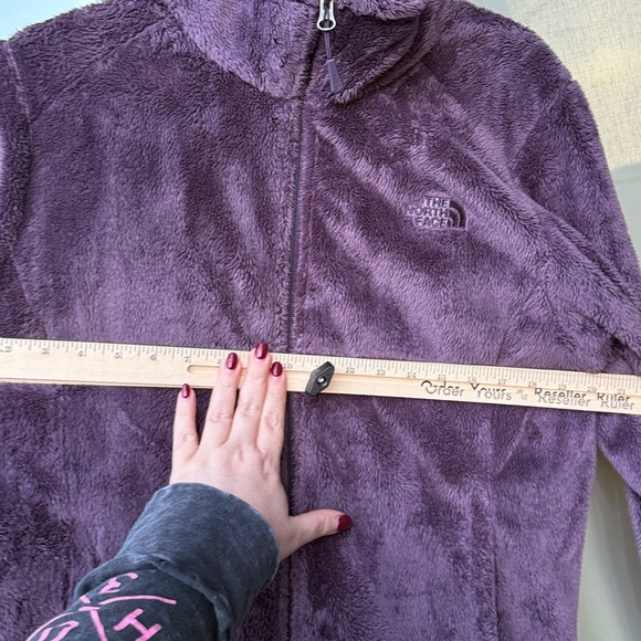 The North Face Women's Large L Plush Purple Teddy Jacket Zip Front Cozy Layer - Picture 11 of 13